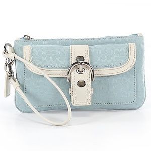 Coach Wristlet, blue and white